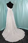 White Shimmery Crushed Velvet Strapless A-line Wedding Dress sz 8 NWOT