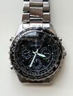 Men's Seiko 7T34-6A00 Flightmaster Chronograph Watch - Working Condition