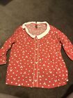 Disney by Lauren Conrad Mickey Mouse peter pan collar top Blouse Red Xl Women's