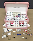 Huge Earring Lot of 70 Pairs Of Studs Small Dainty Fun Pieces Earrings In Case