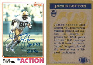 James Lofton Signed 1982 Topps #365 Card Green Bay Packers Auto AU