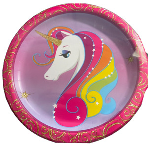 Unicorn Pink Birthday Party Plates 8.75