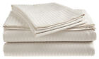 Full Size White 400 Thread Count 100% Cotton Sateen Dobby Stripe Sheet Set