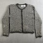Vintage Paul Harris Sweater Womens Small Gray Wool Blend Cardigan Speckled