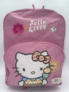 HELLO KITTY Sanrio Girl’s Backpack Wheels Pull Handle Carry-On Travel School Bag