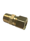 Brass Compression Connector 3/8 Tube x 1/4 Male NPT with Nut and Sleeve