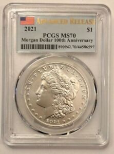 2021 PCGS Advanced Release MS70 Morgan and Peace Dollare 6 Coin Set