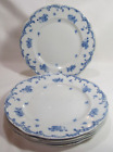 Clare China Semi Porcelain CLX5 Vintage Flow Blue Five (5) Luncheon Plates 4 GC