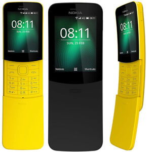 New Nokia 8110 4G TA-1059 Unlocked 4GB 512MB RAM Dual Sim 2MP KaiOS Slider Phone