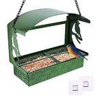 Window Bird Feeder, Durable Metal Window Bird Feeders, 2 in 1 Wild Bird Feeder