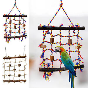 Pet Parrot Bird Climbing Net Jungle Fever Swing Hanging Toy for Bird Cage Toy