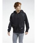 Reebok Mens Cargo Pocket Hoodie Sweatshirt, Black, Medium