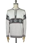 Dale of Norway Cotton Pullover White Half Zip Jumper Size Small