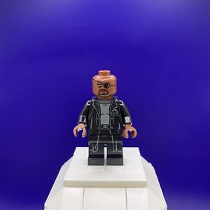 LEGO® Minifig sh585b - Nick Fury - Gray Sweater and Black Trench Coat