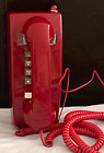 **Vintage - Bittel Red Touch Tone Wall Phone with Message Waiting Light