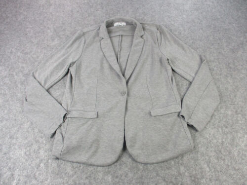 Magaschoni Sweater Blazer Womens Large Gray Cardigan Single Button Stretch Coat