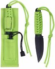 Paracord Survival Knife With Fire Starter Safety Green 8