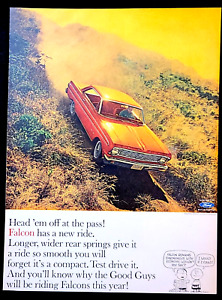 Red Ford Falcon Sprint 2-Door Hardtop Original 1963 Vintage Print Ad