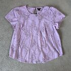 Torrid Pink Abbey Lace Short Sleeve Blouse, Size 1 (14-16) New, Never Worn
