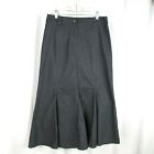 Long Flare Denim Skirt Size 10 Black Sparkly Maxi Mermaid Pleats Belt Loops