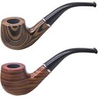 2 Durable Wooden Wood Smoking Pipe Tobacco Cigarettes Cigar Pipes Enchase Gift D