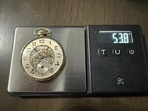 14K Solid Gold Pocket Watch, 1925 Illinois 17 Jewels Movement With Original Case
