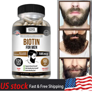 Biotin 10,000mcg 120 High Strength Capsules Vegan Hair Loss Skin Beard