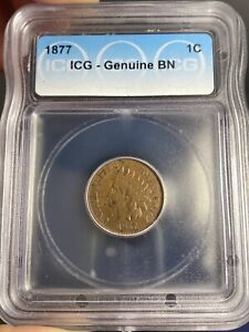 1877 Indian Head Cent ICG Slabbed KEY Date