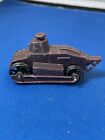 Vintage Tootsie Toy Army 1920's Brown & Red Crackle Paint Tank VERY GOOD COND.