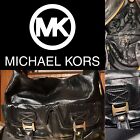 Michael Kors Black Crinkle Patent Leather Ranger Boho Satchel Shoulder Bag