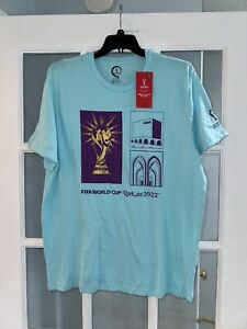 New ListingFifa World Cup Qatar 2022 T-Shirt NWT Official Licensed Size XXL Teal Soccer