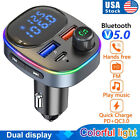 Bluetooth Car Adapter FM Transmitter QC3.0 PD 20W USB AUX Radio MP3 Music Player