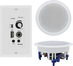 New ListingBluetooth Ceiling Speaker System | 300W Amplifier & Speakers (Pair) Home Theater