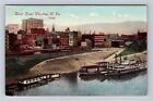 Wheeling WV-West Virginia, River Front, Antique, Vintage Souvenir Postcard