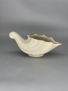 Lenox China Cornucopia Horn of Plenty Gild Gold Cream Bowl Vase Decor Gift