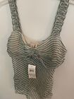 BCBG Maxazria Collection 100% Silk Stripe in wide Strap Blouse Size 0- Ret $ 158