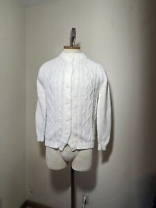 Vintage Bonnie Brooke Women’s Sweater Cardigan White  Button Up L