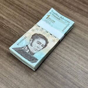 Venezuela Bolivar Currency 1 Million Circulated X 100 Banknote Bundle -DRAGON-