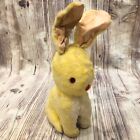 Antique Vtg Plush Easter Bunny Rabbit Red Eyes Nose Long Ears Yellow