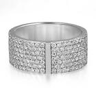 Messika 1.41Cttw Kate Pavee Diamond Wide Band Ring 18K White Gold Size 53 US 6.5