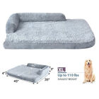 X-Large Dog Bed Orthopedic Foam 1/2Side Bolster Pet Sofa 45x35 w/Removable Cover