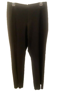 Cache Womens Black Flat Front Stretch Flared Trouser Pants Sz 12 Unhemmed