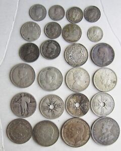 Lot of twenty-four foreign silver coins