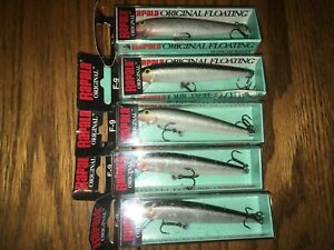RAPALA ORIGINAL FLOATING 09=LOT OF 5 SILVER COLORED FISHING LURES==F09