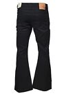 Men's LCJ Denim Black Flare Cords Jeans Stretch Indie Retro  70s  Bell Bottoms