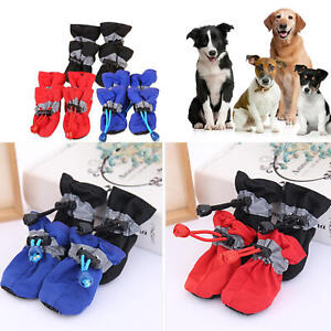 Waterproof Dog Pet Shoes 4 PCS Rain Boots Paw Protectors Adjustable Drawstring