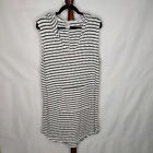 Merona women's size XL hooded cover up multicolor striped sleeveless lg. pocket