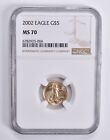 MS70 2002 $5 1/10 th Oz Gold American Eagle NGC Brown Label