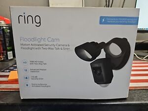 Ring Floodlight Cam Wired Plus with motion-activated 1080p HD video, Black