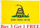 3x5ft Dont Tread On Me Gadsden Flag Outdoor Yellow Rattle Snake Tea Party Banner
